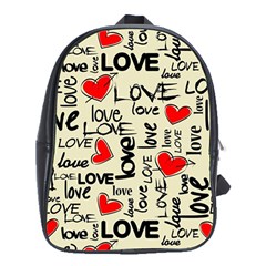 Love Abstract Background Love Textures School Bag (xl)