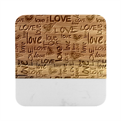 Love Abstract Background Love Textures Marble Wood Coaster (square)