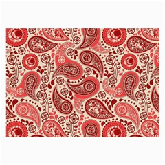 Paisley Red Ornament Texture Large Glasses Cloth (2 Sides) by nateshop