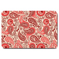 Paisley Red Ornament Texture Large Doormat by nateshop