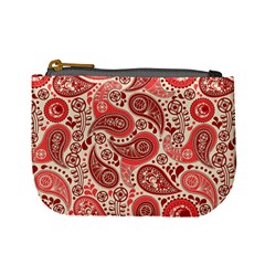 Paisley Red Ornament Texture Mini Coin Purse by nateshop