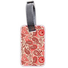 Paisley Red Ornament Texture Luggage Tag (two Sides) by nateshop