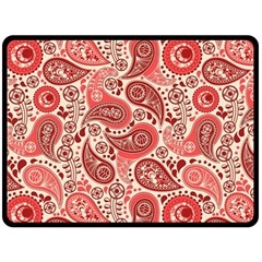 Paisley Red Ornament Texture Fleece Blanket (large) by nateshop