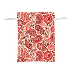 Paisley Red Ornament Texture Lightweight Drawstring Pouch (s) by nateshop