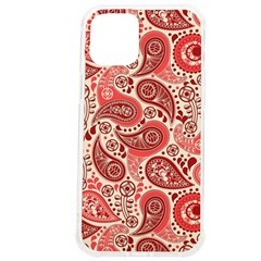 Paisley Red Ornament Texture Iphone 12 Pro Max Tpu Uv Print Case by nateshop