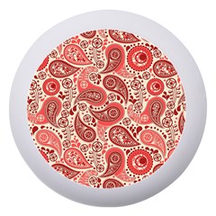 Paisley Red Ornament Texture Dento Box With Mirror