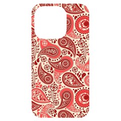 Paisley Red Ornament Texture Iphone 14 Pro Black Uv Print Case by nateshop