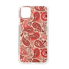 Paisley Red Ornament Texture Iphone 11 Tpu Uv Print Case by nateshop