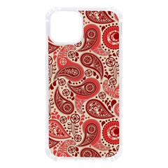 Paisley Red Ornament Texture Iphone 13 Tpu Uv Print Case by nateshop
