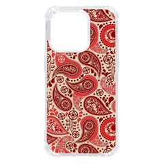 Paisley Red Ornament Texture Iphone 14 Pro Tpu Uv Print Case by nateshop