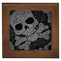 Paisley Skull, Abstract Art Framed Tile by nateshop