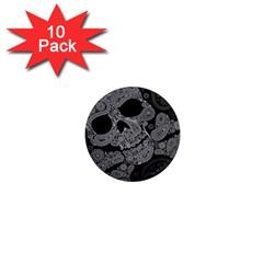 Paisley Skull, Abstract Art 1  Mini Magnet (10 Pack)  by nateshop