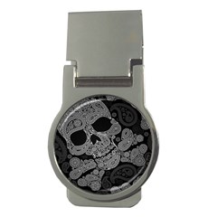 Paisley Skull, Abstract Art Money Clips (round)  by nateshop