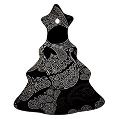 Paisley Skull, Abstract Art Christmas Tree Ornament (Two Sides)