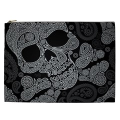 Paisley Skull, Abstract Art Cosmetic Bag (xxl) by nateshop