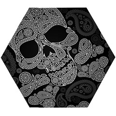 Paisley Skull, Abstract Art Wooden Puzzle Hexagon by nateshop