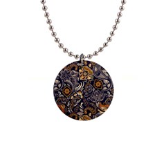 Paisley Texture, Floral Ornament Texture 1  Button Necklace by nateshop