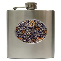 Paisley Texture, Floral Ornament Texture Hip Flask (6 Oz) by nateshop