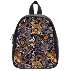 Paisley Texture, Floral Ornament Texture School Bag (small) by nateshop