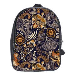 Paisley Texture, Floral Ornament Texture School Bag (xl)