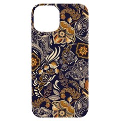 Paisley Texture, Floral Ornament Texture Iphone 14 Black Uv Print Case by nateshop