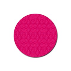 Pink Pattern, Abstract, Background, Bright Rubber Round Coaster (4 Pack) by nateshop