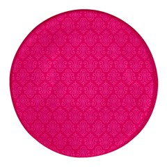 Pink Pattern, Abstract, Background, Bright Round Glass Fridge Magnet (4 Pack)