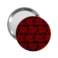 Red Floral Pattern Floral Greek Ornaments 2.25  Handbag Mirrors