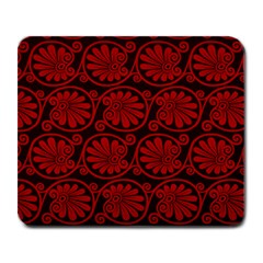 Red Floral Pattern Floral Greek Ornaments Large Mousepad by nateshop