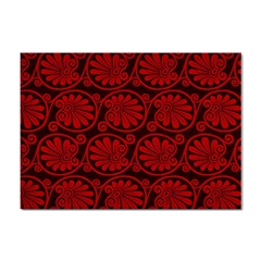 Red Floral Pattern Floral Greek Ornaments Sticker A4 (10 pack)