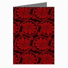 Red Floral Pattern Floral Greek Ornaments Greeting Card