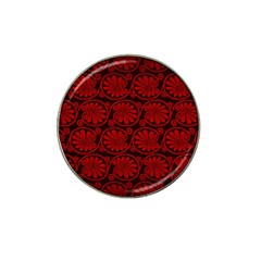 Red Floral Pattern Floral Greek Ornaments Hat Clip Ball Marker (4 pack)