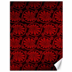 Red Floral Pattern Floral Greek Ornaments Canvas 36  x 48 