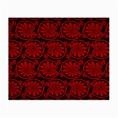 Red Floral Pattern Floral Greek Ornaments Small Glasses Cloth (2 Sides)