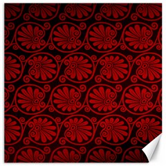 Red Floral Pattern Floral Greek Ornaments Canvas 12  X 12  by nateshop