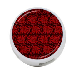 Red Floral Pattern Floral Greek Ornaments 4-Port USB Hub (One Side)