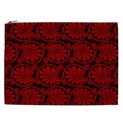 Red Floral Pattern Floral Greek Ornaments Cosmetic Bag (xxl) by nateshop