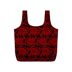Red Floral Pattern Floral Greek Ornaments Full Print Recycle Bag (s) by nateshop