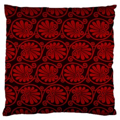 Red Floral Pattern Floral Greek Ornaments Standard Premium Plush Fleece Cushion Case (Two Sides)