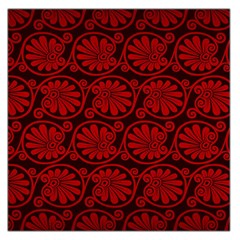 Red Floral Pattern Floral Greek Ornaments Square Satin Scarf (36  x 36 )