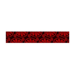 Red Floral Pattern Floral Greek Ornaments Premium Plush Fleece Scarf (Mini)