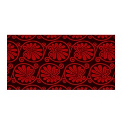 Red Floral Pattern Floral Greek Ornaments Satin Wrap 35  x 70 