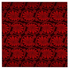 Red Floral Pattern Floral Greek Ornaments Wooden Puzzle Square