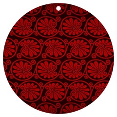 Red Floral Pattern Floral Greek Ornaments UV Print Acrylic Ornament Round