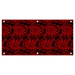 Red Floral Pattern Floral Greek Ornaments Banner and Sign 4  x 2 