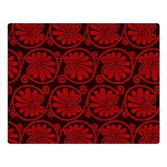 Red Floral Pattern Floral Greek Ornaments Premium Plush Fleece Blanket (Large)