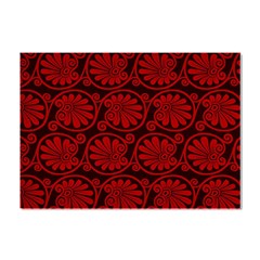 Red Floral Pattern Floral Greek Ornaments Crystal Sticker (A4)