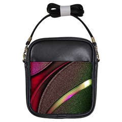 Circle Colorful Shine Line Pattern Geometric Girls Sling Bag by Proyonanggan