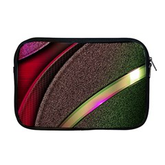 Texture Abstract Curve  Pattern Red Apple Macbook Pro 17  Zipper Case by Proyonanggan