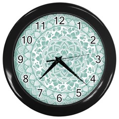 Round Ornament Texture Wall Clock (Black)